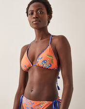 Kaia Floral Tie-Side Bikini Bottoms, Orange (ORANGE), large