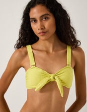Alina Rib Bandeau Bikini Top, Green (LIME), large