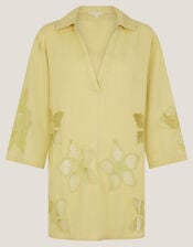 Joanna Cutwork Beach Shirt, Green (SAGE), large