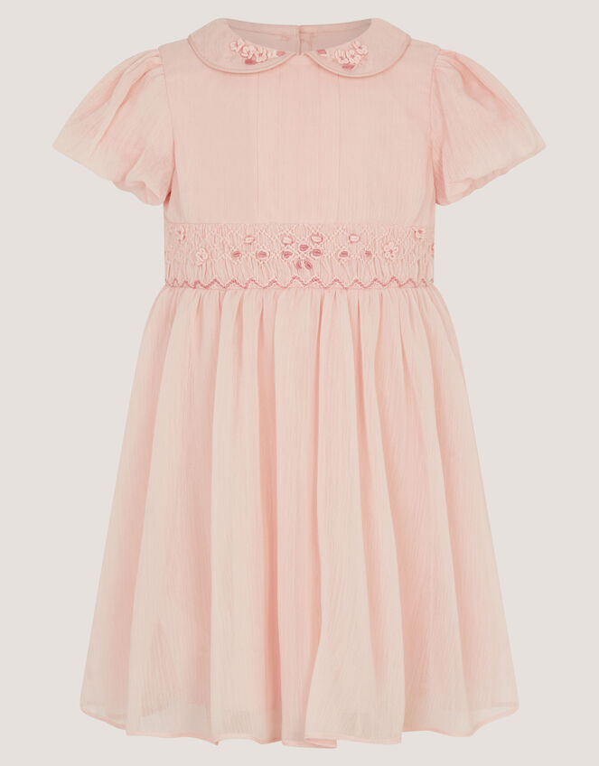 Baby Romee Puff Sleeve Embroidered Party Dress, Pink (PALE PINK), large