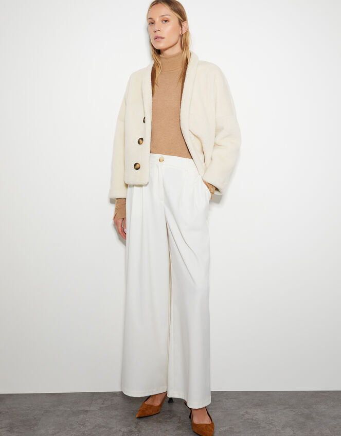 Jojo Reversible Faux Shearling Jacket, Tan (TAN), large