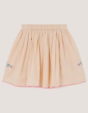 Butterfly & Floral Embroidered Skirt, Ivory (IVORY), large
