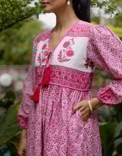 Dilli Grey Jackie Floral Tunic Midi Dress, Pink (PINK), large