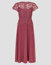 Monica Lace Midi Dress, DARK PINK, large