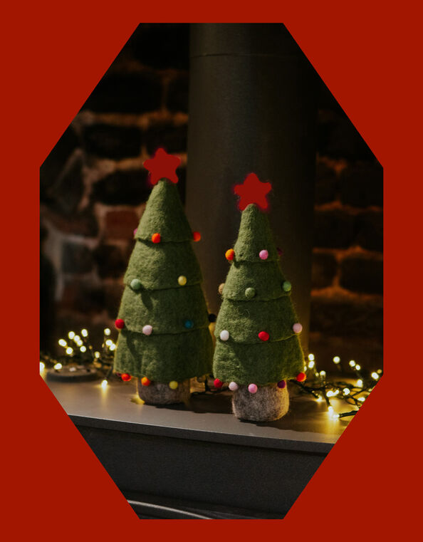 2-Pack Fiona Walker Felt Standing Christmas Trees, , large
