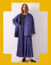 East Emelia Floral Quilted Jacket, Blue (NAVY), large