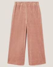 Embellished Velour Wide Leg Trousers, Pink (PINK), large