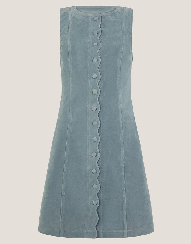Rudi Sleeveless Scallop Mini Dress, Blue (BLUE), large