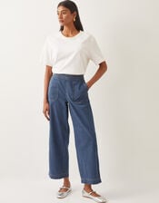 Harper Short Wide Leg Jeans, Blue (DENIM BLUE), large