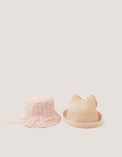 2-Pack Baby Embroidered Bunny Hats, Multi (MULTI), large