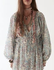 Maison Hotel Flora Long Sleeve Maxi Dress, Blue (BLUE), large