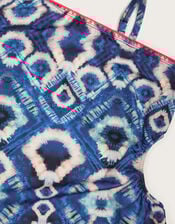 Batik Cut-Out Swimsuit, Blue (BLUE), large