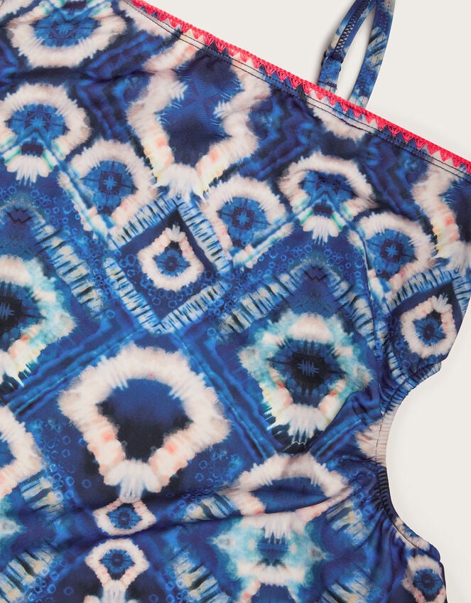 Batik Cut-Out Swimsuit, Blue (BLUE), large