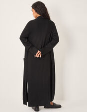 Sade Zip Longline Cardigan, Black (BLACK), large