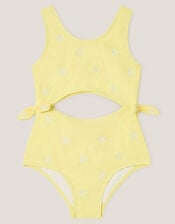 Amalfi Daisy Embroidered Swimsuit, Yellow (YELLOW), large