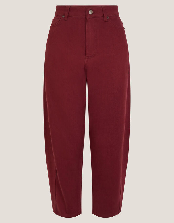 Leah Barrel Jeans, Red (BURGUNDY), large