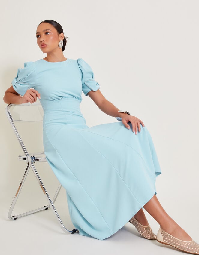 Belle Bow Sleeve Midi Dress, Blue (PALE BLUE), large