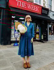 Tamsin Button Denim Midi Dress, Blue (DENIM BLUE), large