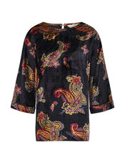 East Lucille Velvet Top, Black (BLACK), large