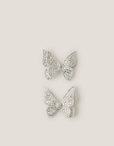 2-Pack Rhinestone Butterfly Hair Clips, , large