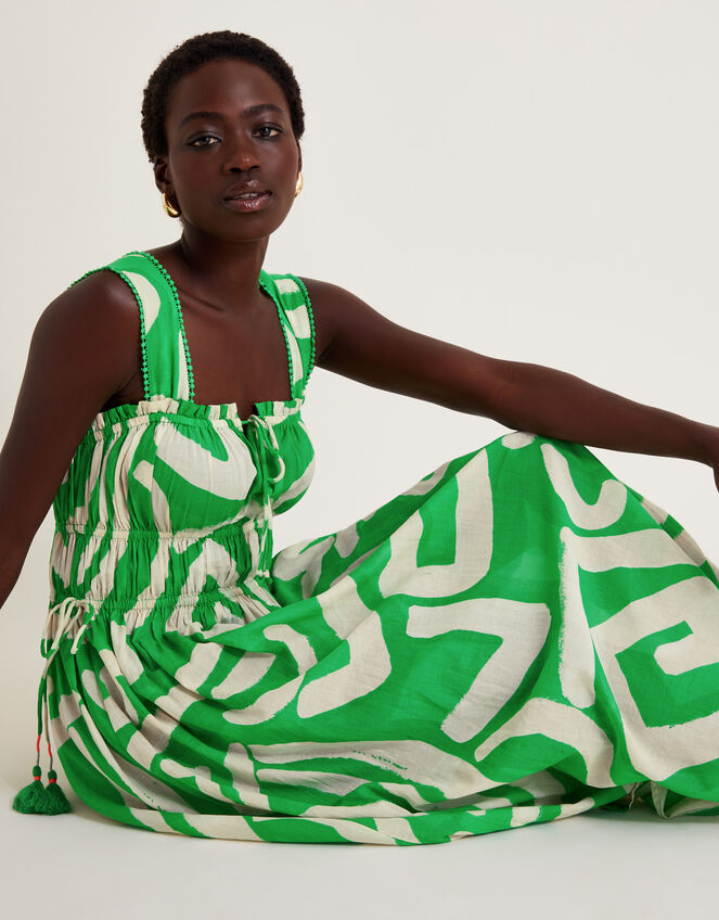 Demi Abstract Print Sundress, Green (GREEN), large