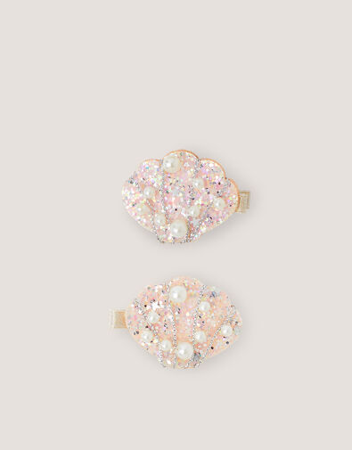 2-Pack Seashell Embellished Hair Clips, , large