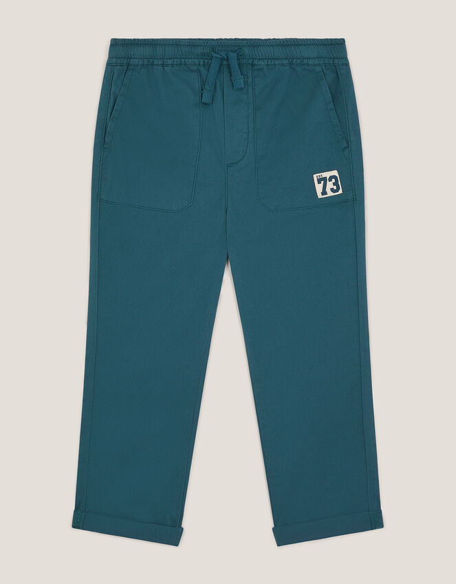 Plain Cuffed Trousers, Blue (BLUE), large