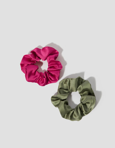 2-Pack Medium Mix Hair Scrunchies, Pink (PINK), large