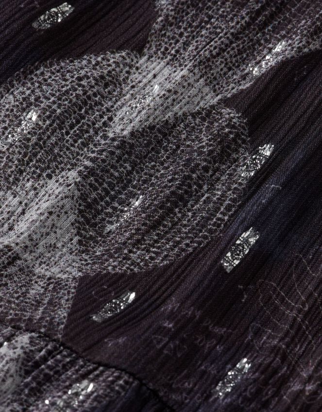 Scotch & Soda Print Gathered Maxi Dress, Blue (NAVY), large