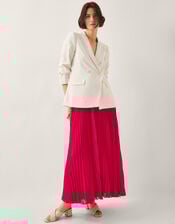 Ezra Pleated Maxi Skirt, Red (RED), large