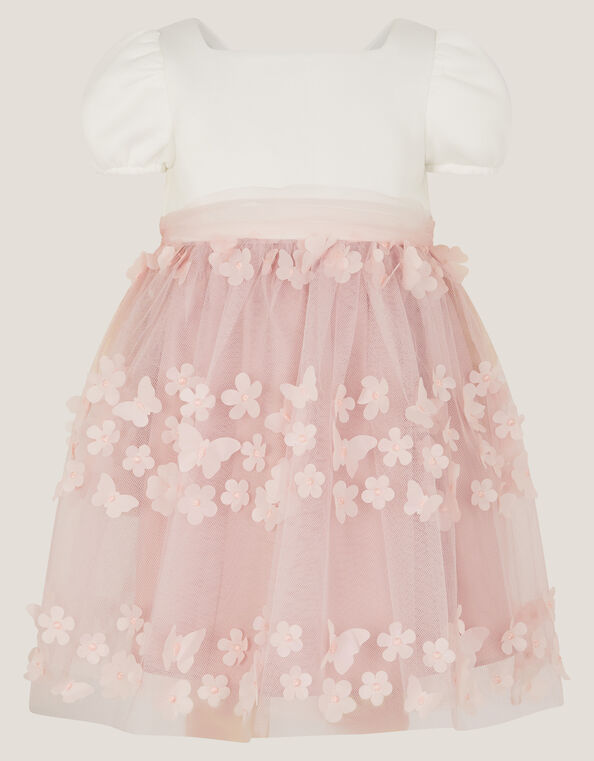 Baby Laura Appliqu&eacute; Flower Scuba Dress, Pink (DUSKY PINK), large