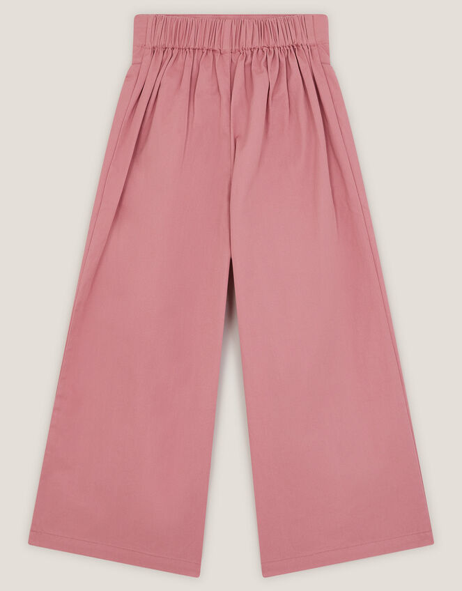 Floral Embroidered Scallop Trousers, Pink (PINK), large