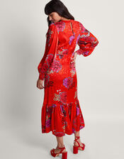 Esme Floral Tea Dress, Red (RED), large
