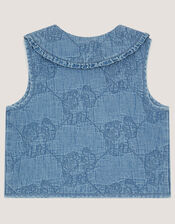Monsoon x My Little Pony Chambray Quilted Waistcoat, Blue (BLUE), large