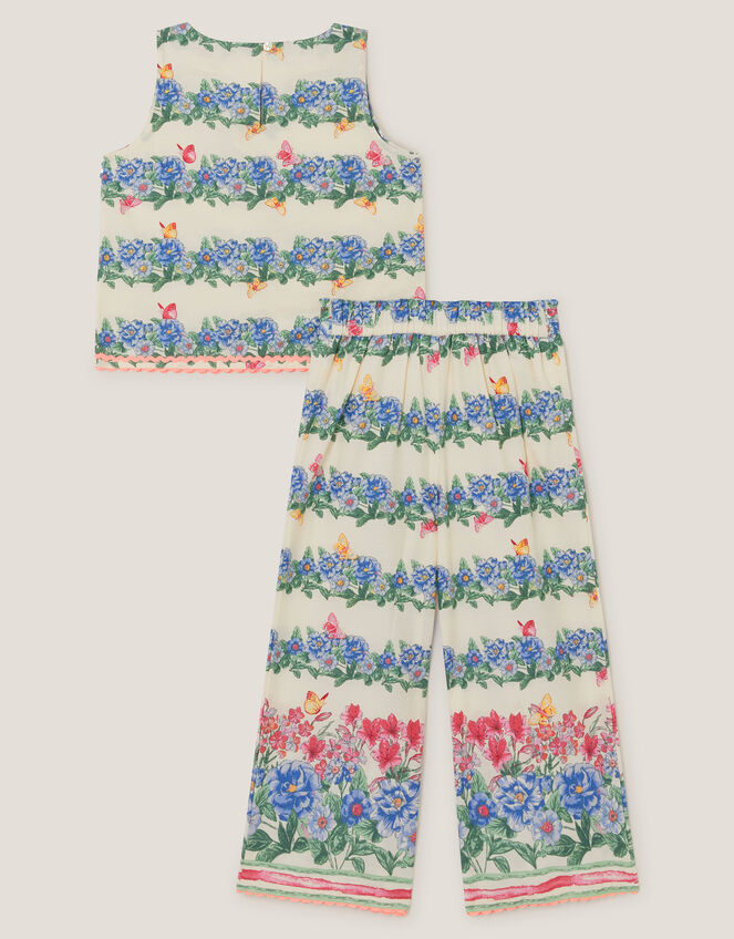Clara Floral Print Top & Trouser Set, Ivory (IVORY), large