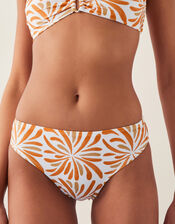 Cece Block Print Bikini Bottom, Orange (ORANGE), large