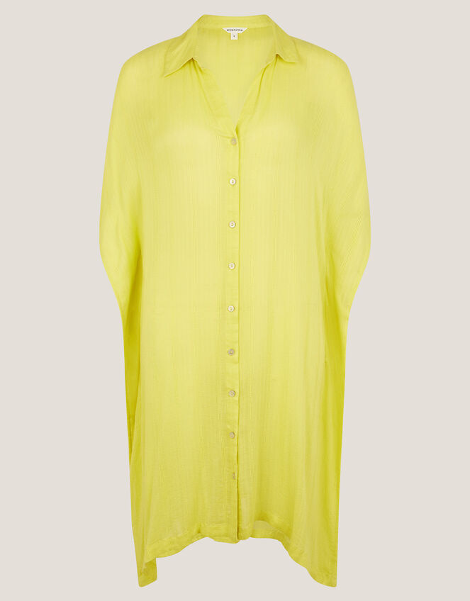 Anaka Beach Cover Up Shirt, Green (LIME), large