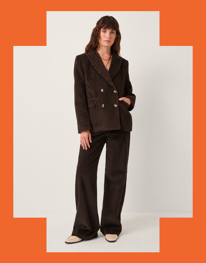 Moliin Alice Corduroy Double Breasted Blazer, Brown (BROWN), large