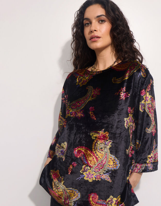 East Lucille Velvet Top, Black (BLACK), large