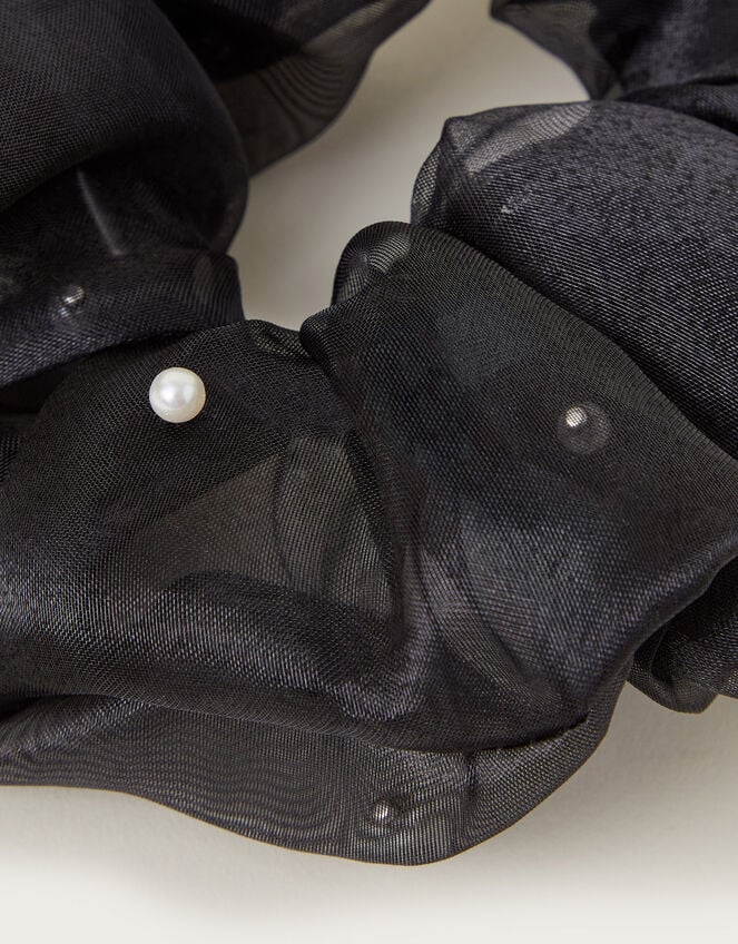 Oversized Pearl Hair Scrunchie, , large