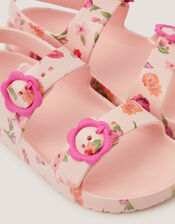 Floral EVA Buckle Sandals, Ivory (IVORY), large