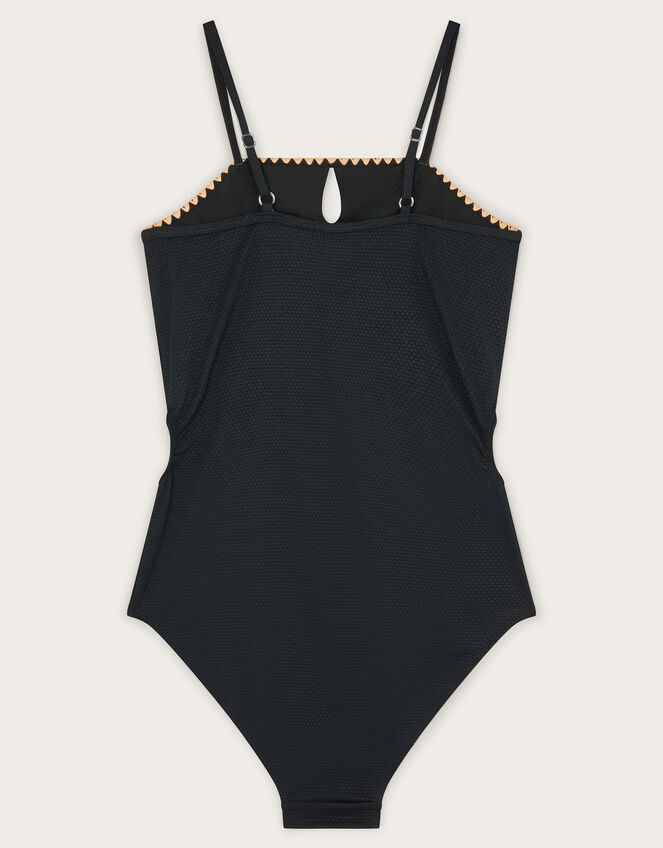Texture Cut-Out Swimsuit, Black (BLACK), large