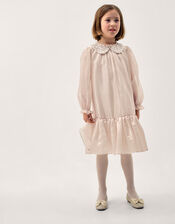 Nicolette Beaded Collar Party Dress, Gold (GOLD), large