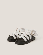 Chunky Platform Sandals, White (WHITE), large