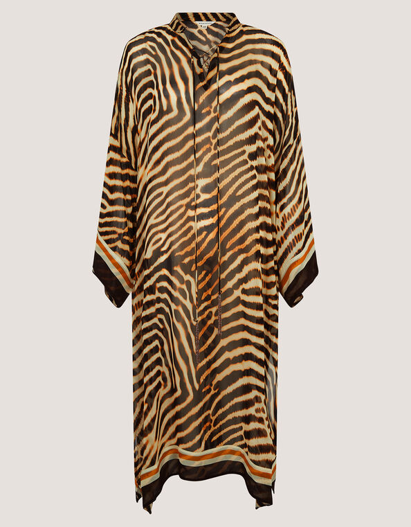 Clarissa Animal Print Midi Kaftan, , large