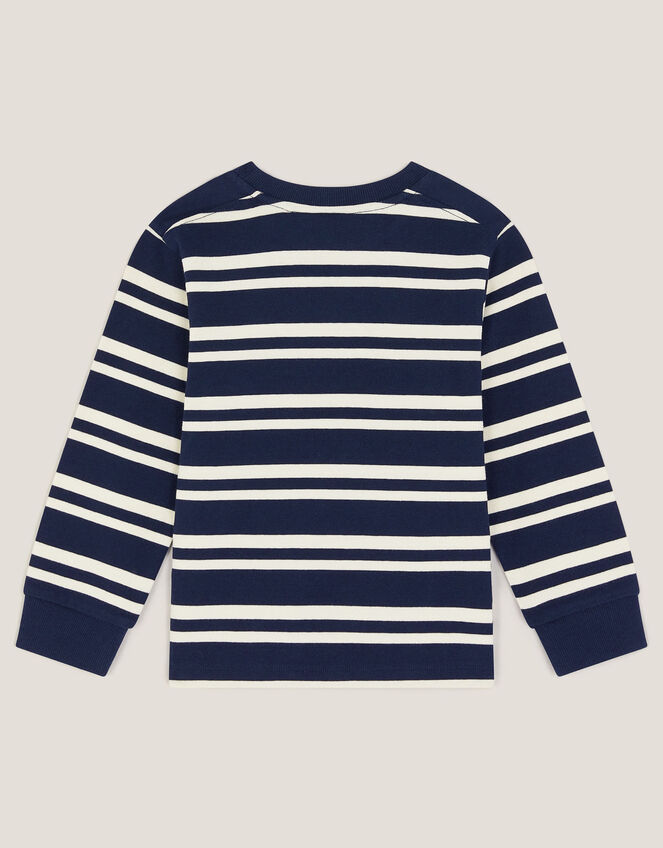 Fox Stripe Long Sleeve Top, Blue (BLUE), large