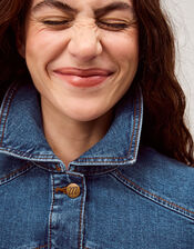 Mabel Longline Denim Jacket, Blue (MID AUTHENTIC BLUE), large