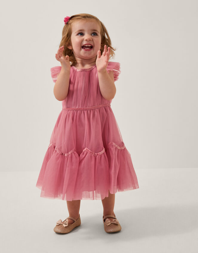 Baby Charlize Tulle Party Dress, Pink (DUSKY PINK), large