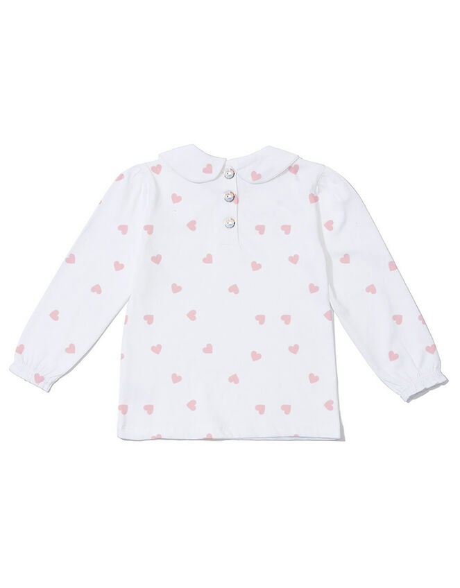 Dotty Dungarees Peter Pan Collar Top, White (WHITE), large