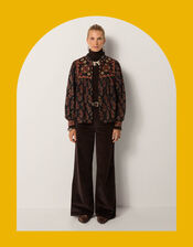 Maison Hotel Scarlet Mix Print Blouse, Black (BLACK), large